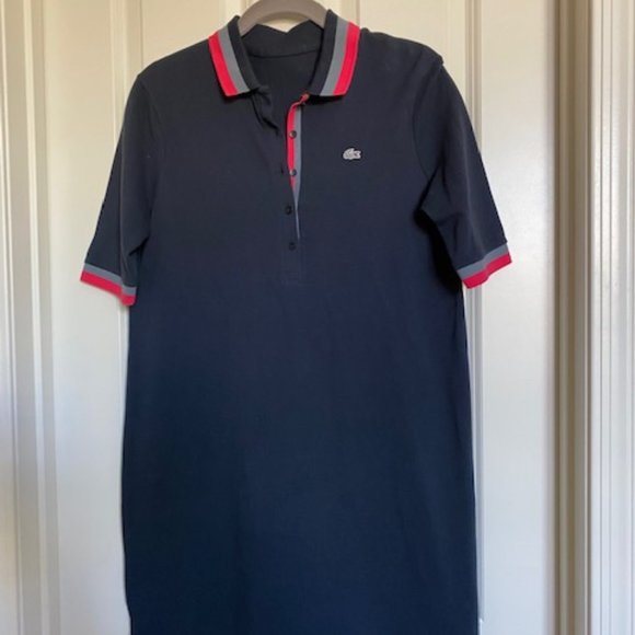 Lacoste Dresses & Skirts - Lacoste Polo Shirt Dress Half Sleeves  Striped Ribbed Collar  Navy  Size 36/US